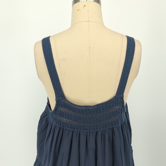 Universal Thread Crochet Tank Midi Dress Blue 0 bohemian cottagecore beach - Picture 4 of 7